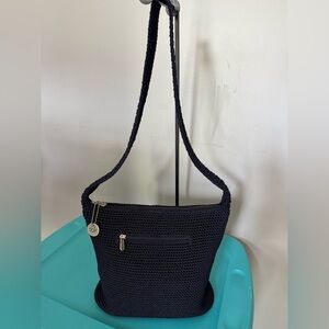 The Sak Navy Crocheted Shoulder Bag NWOT